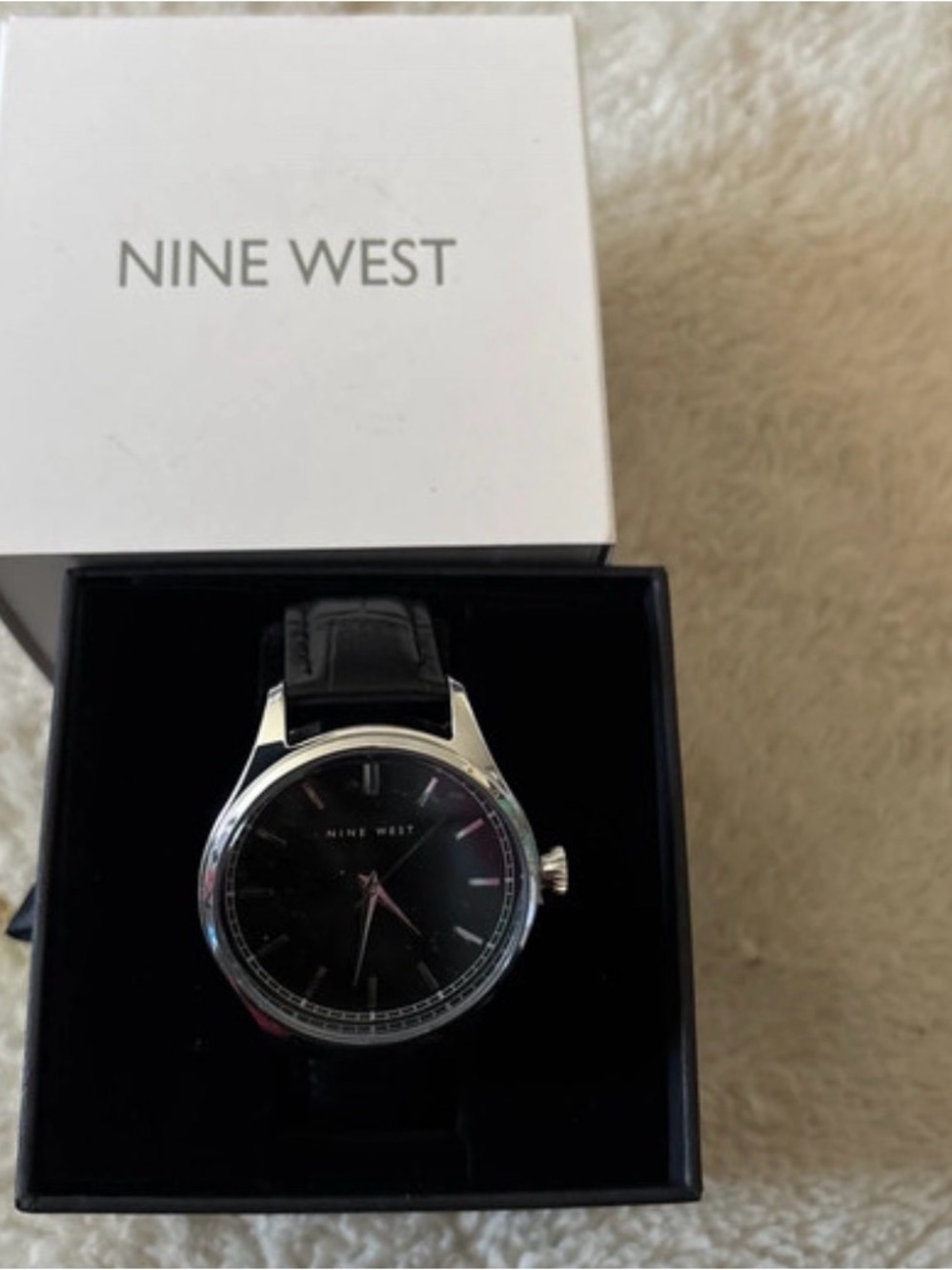 Nine West Silver and Black Men's Watch